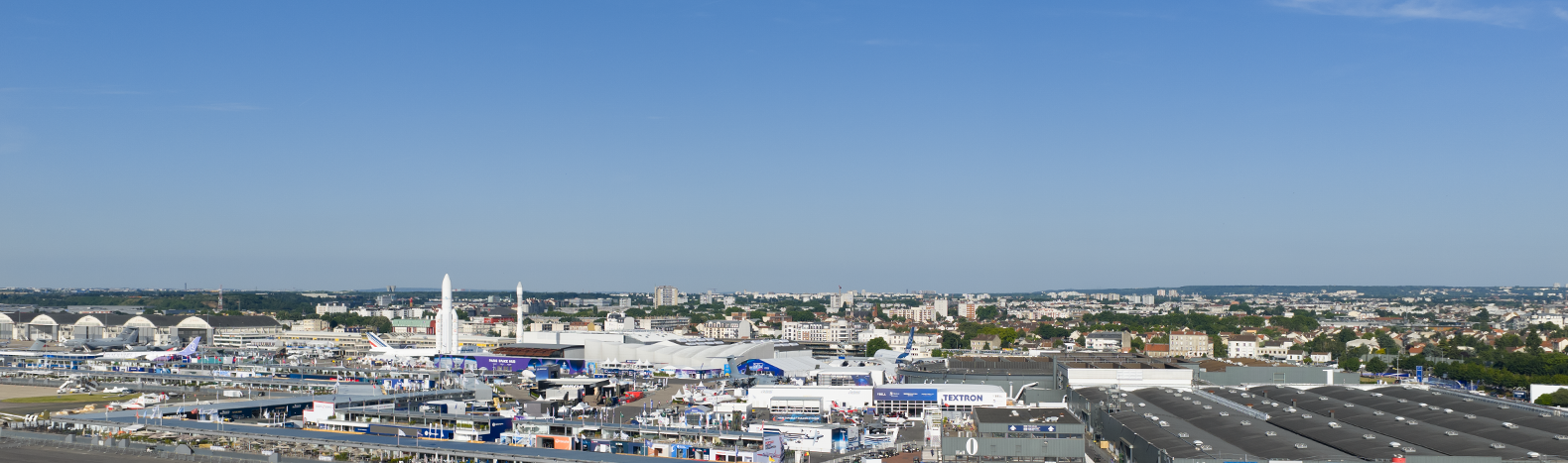 Aerial view of the 2025 International Paris Air Show